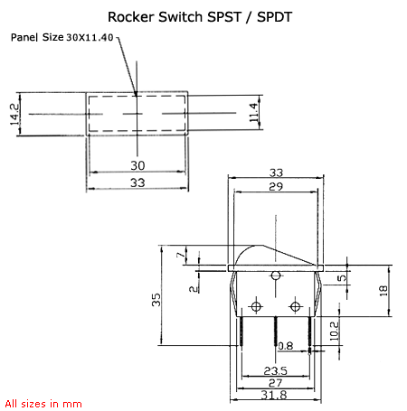 Toggle Switch Drawing